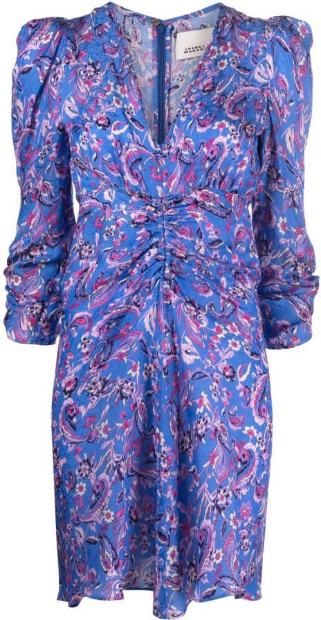 ISABEL MARANT Mini-jurk met bloemenprint Blauw