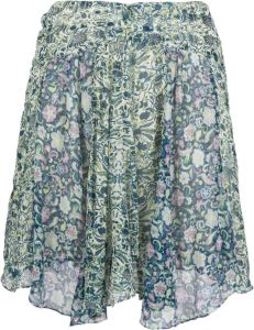 ISABEL MARANT floral-print silk miniskirt Blauw