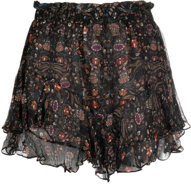 ISABEL MARANT Shorts met bloemenprint Zwart