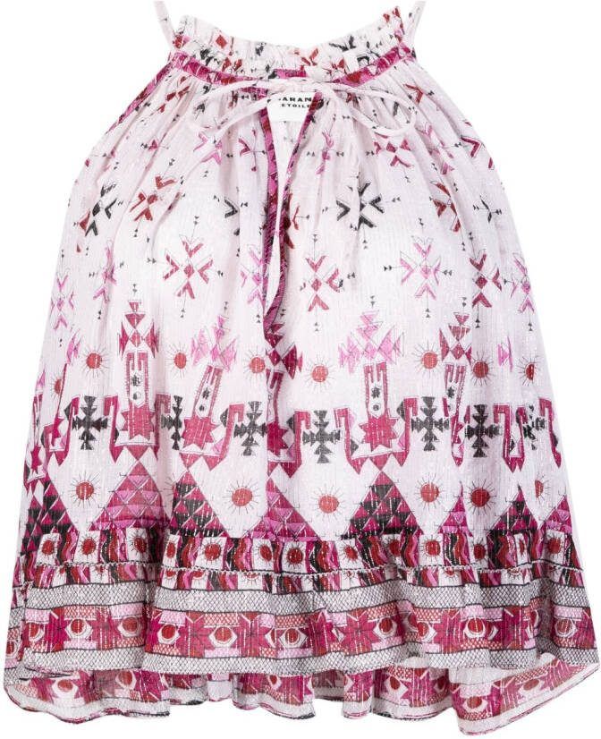 MARANT ÉTOILE Fabino top met grafische top Wit