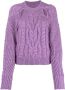 ISABEL MARANT Kabelgebreide trui Paars - Thumbnail 1