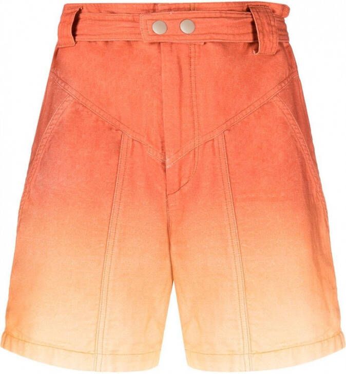 ISABEL MARANT Shorts met tie-dye print Oranje
