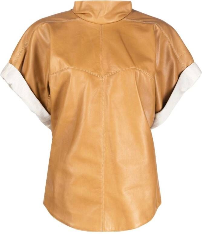 ISABEL MARANT Leren top Bruin