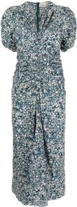 Isabel Marant Midi-jurk met bloemenprint Blauw