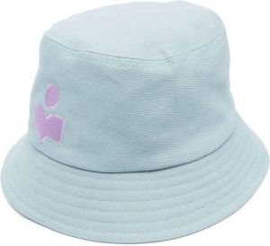 Isabel Marant logo-embroidered bucket hat Blauw