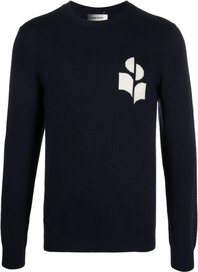 MARANT Evans logo-intarsia trui Blauw
