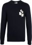 MARANT Evans logo-intarsia trui Blauw - Thumbnail 1