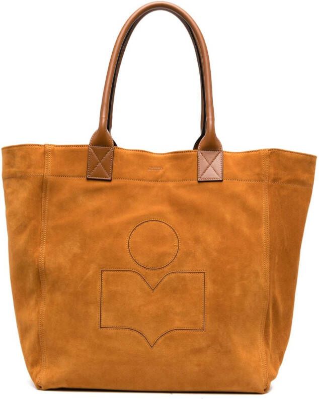 ISABEL MARANT Yenky shopper met geborduurd logo Oranje