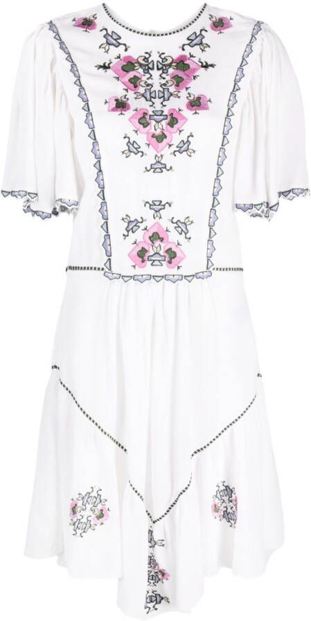 ISABEL MARANT Midi-jurk met borduurwerk Wit