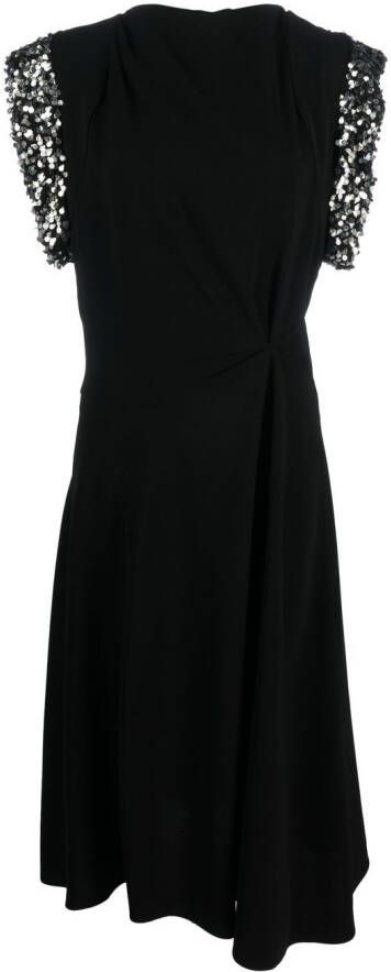 ISABEL MARANT Midi-jurk verfraaid met pailletten Zwart
