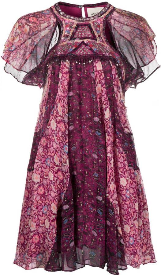 ISABEL MARANT Mini-jurk met bloemenprint Roze