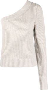 Isabel Marant one-shoulder ribbed-knit jumper Beige