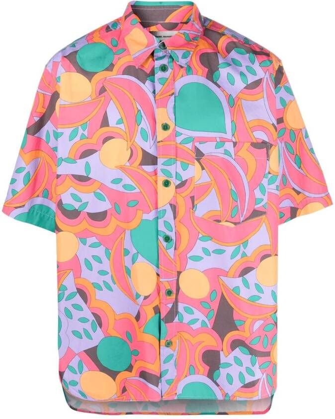 MARANT Overhemd met abstracte print Paars