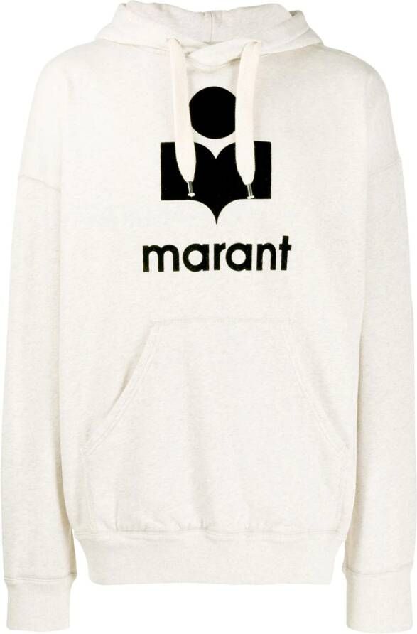 MARANT Oversized hoodie met logoprint Beige