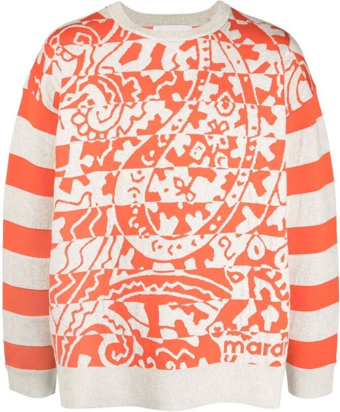 MARANT Sweater met paisley-print Beige