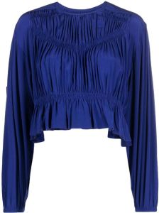 Isabel Marant pleated silk top Blauw