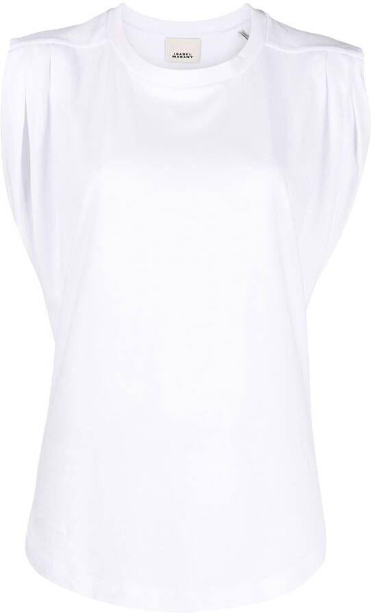 ISABEL MARANT T-shirt met ruchemouwen Wit