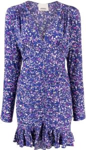 Isabel Marant Mini-jurk met bloemenprint Blauw