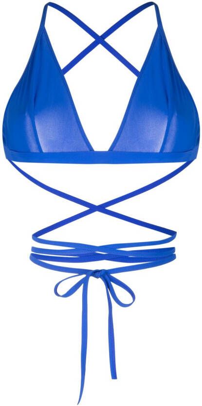 ISABEL MARANT Bikinitop met kruisbandjes Blauw