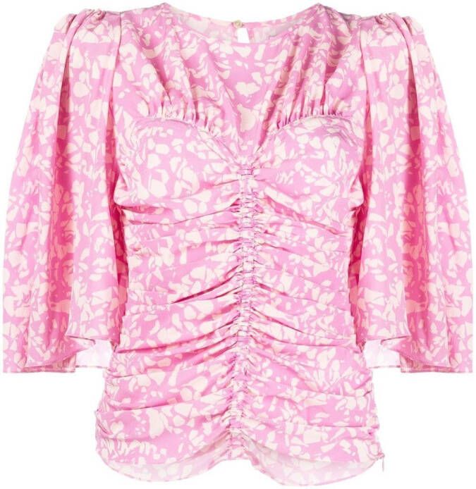 ISABEL MARANT Lidiane blouse met ruches Roze