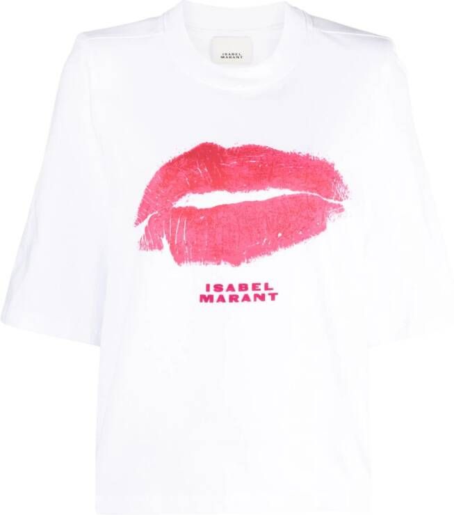 ISABEL MARANT T-shirt met lippenprint Wit