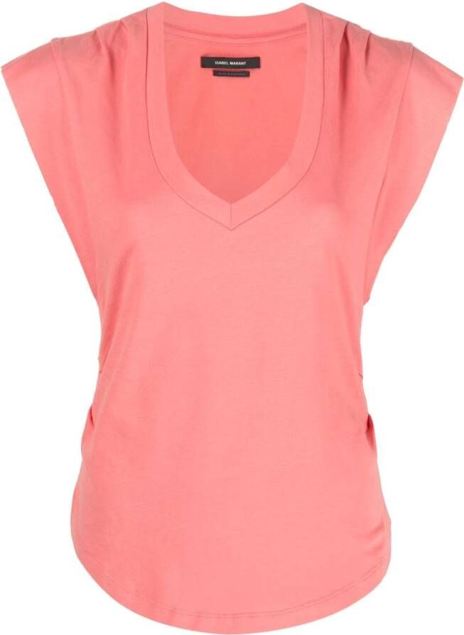 ISABEL MARANT T-shirt met V-hals Roze