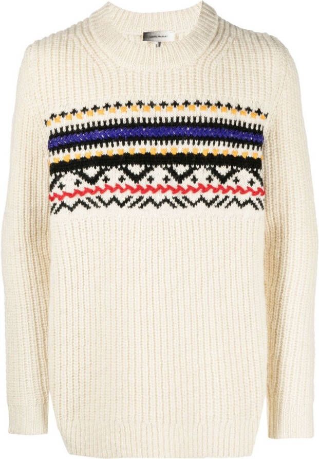 MARANT Trui met jacquard Wit