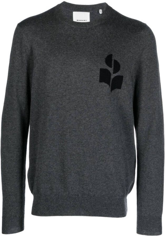MARANT Evans logo-intarsia trui Grijs
