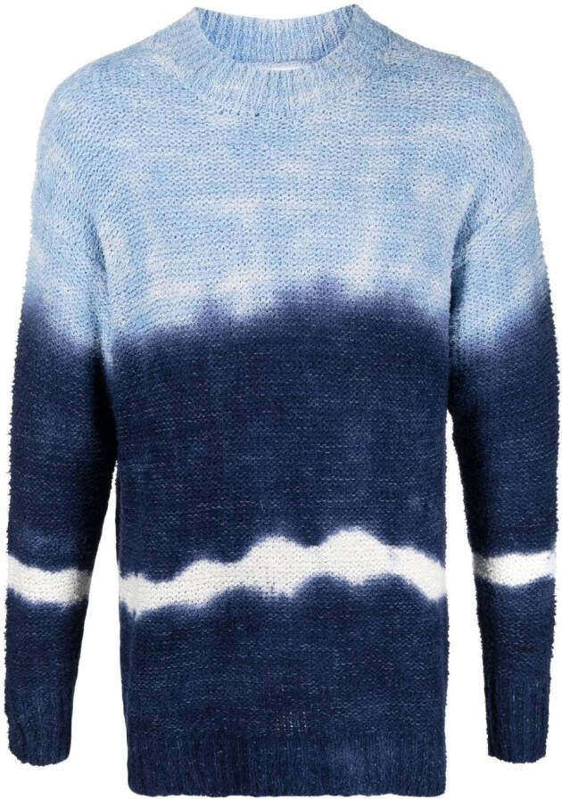 MARANT Henley trui met tie-dye print Blauw