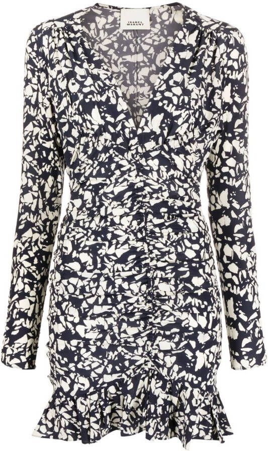 ISABEL MARANT Lara mini-jurk met bloemenprint Zwart