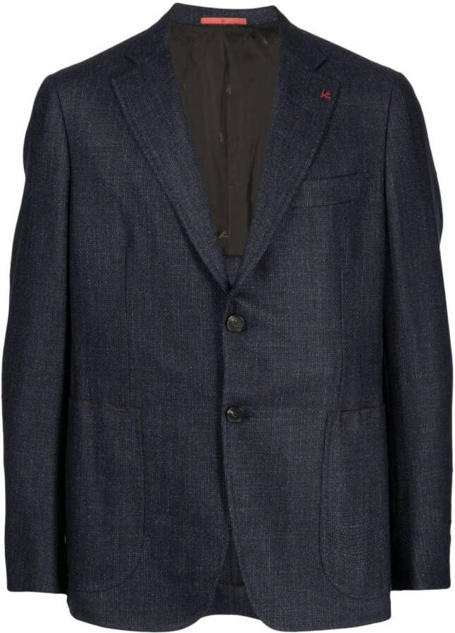 Isaia Blazer met enkele rij knopen Blauw