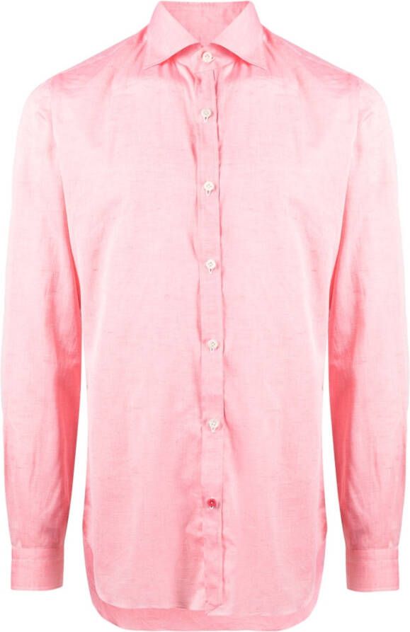 Isaia Overhemd met gespreide kraag Roze