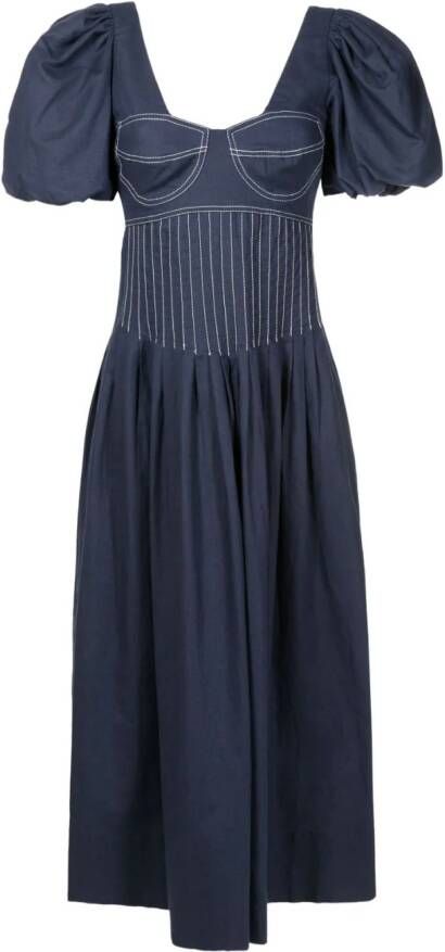 Isolda Geplooide jurk Blauw