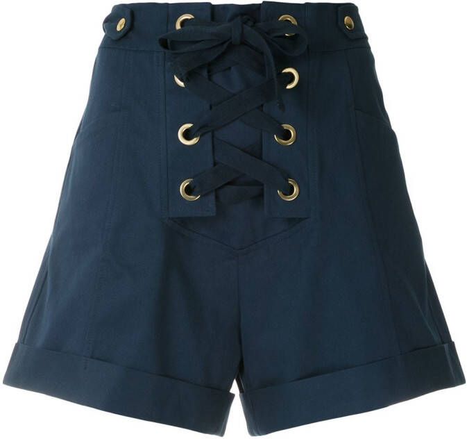 Isolda High waist shorts Blauw