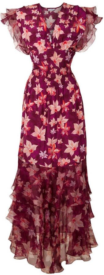 Isolda Maxi-jurk met print Roze