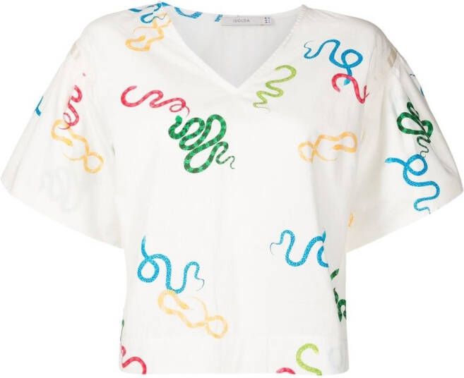 Isolda T-shirt met Sophia print Wit