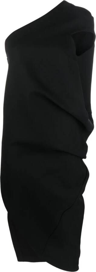 Issey Miyake Off-shoulder midi-jurk Zwart