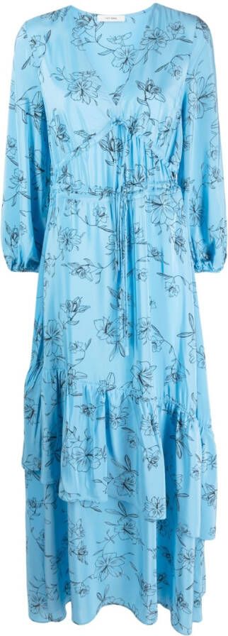 IVY OAK Maxi-jurk met bloemenprint Blauw