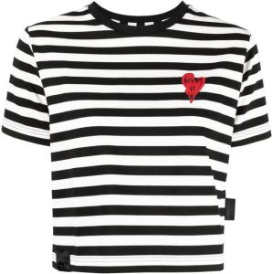 Izzue Gestreept T-shirt Zwart