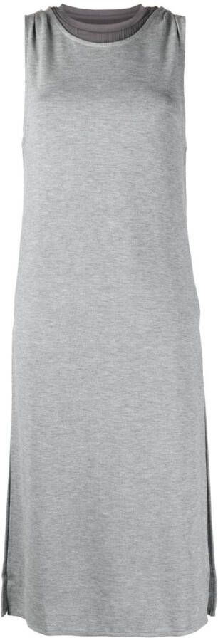 Izzue Midi-jurk met ronde hals Grijs