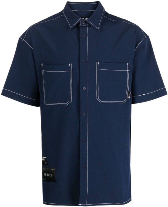 Izzue Overhemd met contrasterende afwerking Blauw