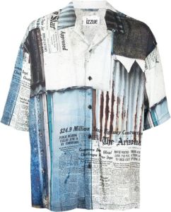 Izzue Overhemd met grafische print Grijs