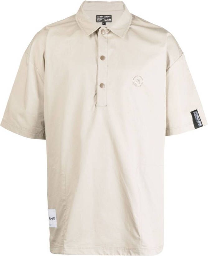 Izzue Overhemd met logopatch Bruin