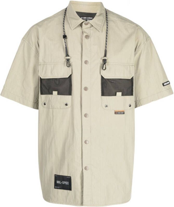 Izzue Overhemd met meerdere zakken Bruin