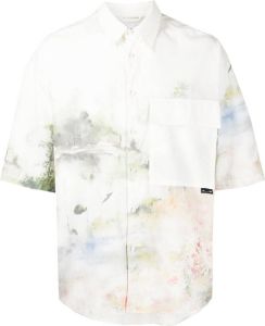 Izzue Overhemd met tie-dye print Wit