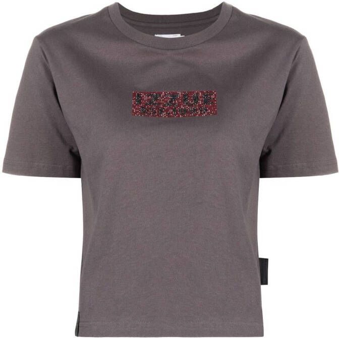 Izzue T-shirt met logodetail Grijs