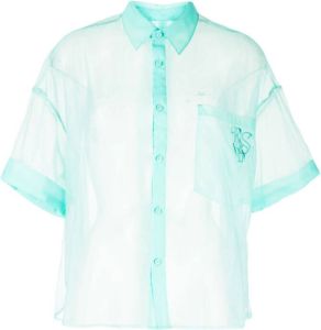 Izzue short-sleeve transparent blouse Groen