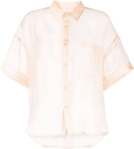 Izzue short-sleeve transparent blouse Roze