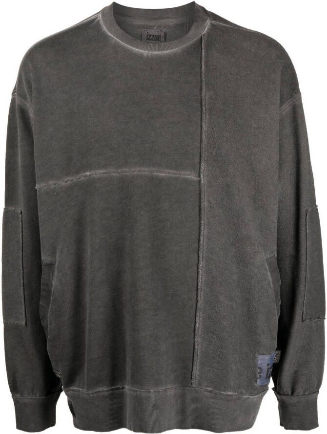 Izzue Sweater met logopatch Grijs