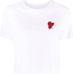 Izzue T-shirt met geborduurd hart Wit